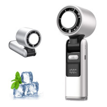 Draagbare opvouwbare turboventilator, 100 instelbare snelheden, mini-hogesnelheidsventilator met led-display voor op reis, op kantoor, tijde