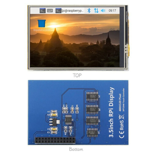 3.5 Inch Touch Screen Module 480X320 SPI Interface Resistive Touch Screen for Raspberry Pi 3B+/4B 2