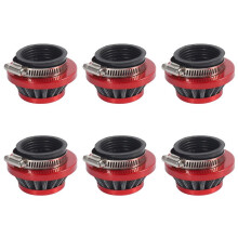 6pcs 44Mm Air Filter for 47Cc 49Cc 2 Stroke Super Pocket Dirt Bike Atv Quad Aluminium Air Filter Set Red