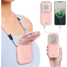Draagbare mini-ventilator, oplaadbare USB-ventilator voor persoonlijke verkoeling, handzame reisventilator met powerbankfunctie