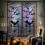 Halloween Spider Web Fireplace Cover Black Lace Set Disposable Decoration Pull the Flag B 3