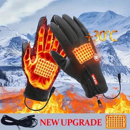 Beheizbare Handschuhe mit 3 Heizstufen, wasserdicht und winddicht 1