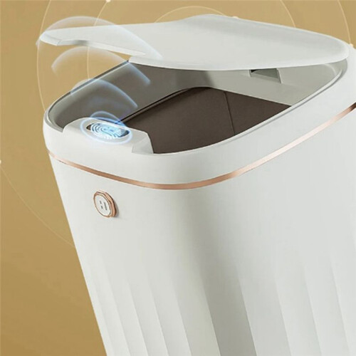 Trash Can Automatic Sensor Garbage Bin Capacity Induction Trash Can for Kitchen Bathroom Black