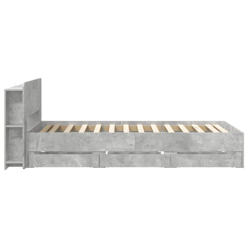 VidaXL vidaXL Bed Frame with Storage with Headboard Concrete Grey 90 x 190 cm 1