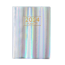 Terminbuch und Planer 2024 - Januar 2024 - Dezember 2024, TäGlicher Stundenplaner 2024, Premium-Papier (Silber)