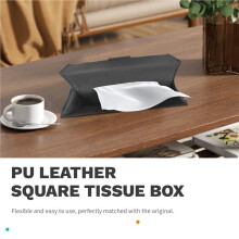 Tissue Box Cover Holder Compatible with Paper Hand Towels,Leather Paper Towel Dispenser for Tabletop,Bathroom,Car,Office