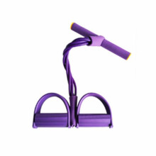 Banda de resistencia con 6 tubos, pedal y asas, elástica para entrenamiento en casa para abdominales y cuerpo completo.