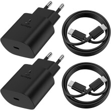 Paquete de 2 cargadores rápidos USB-C de 25 W con 2 cables de datos USB-C de 1 m, kit de carga de pared para el hogar, la oficina y los viaj