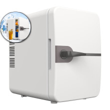 Compact portable mini fridge 6 L white