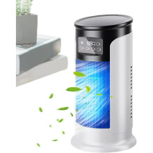Kannettava USB 3-in-1 Mini-ilmanjäähdytin ilmankostuttimella, 6 nopeutta, säädettävä sumu, 300 ml:n säiliö, 7-värinen LED-valaistus