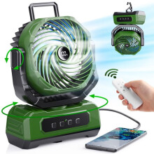 Kannettava retkituuletin 20000mAh hiljainen värähtelevä tuuletin, jossa 4 nopeutta ja LED-digitaalinäyttö toimistoon ja ulkoleirintäkäyttöön