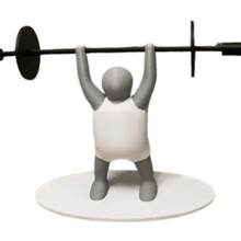 Weightlifter Bathroom Tissue Holder Funny Weightlifter Toilet Paper Rack Gray Little Figure+Black Barbell