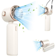 Portable Mini Fan with 5 Speeds, Turbo Cooling, LED Display, 4000mAh USB Rechargeable, 90 Degree Foldable for Camping