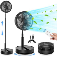 Portable Oscillating Fan, 9 Inch, Quiet, 4 Speeds, Remote Control