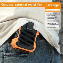 Portable Clip-On Fan 4000mAh Rechargeable USB Desk Fan, Orange Mini Cooling Fan for Home Office Travel