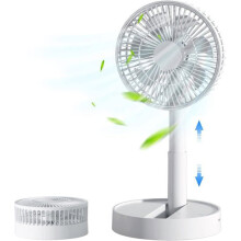 Portable Folding Fan 3600mAh, 4-Speed USB Rechargeable, Quiet Operation, Compact Desk and Travel Fan