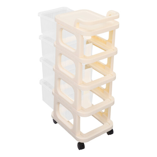 4-tier Storage Cart Rolling Organizer Cart with Drawers