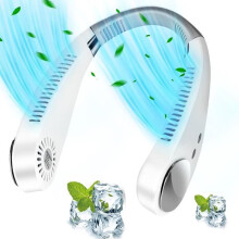 Portable Rechargeable Neck Fan 5000mAh USB Mini Bladeless Fan with 3-Speed Adjustable 360 Degree Cooling
