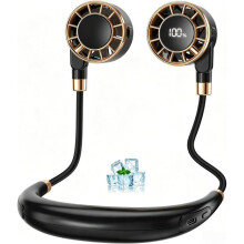 Portable Neck Fan, 4000mAh USB Rechargeable, 6 Speed Settings, Dual Head Design, 360 Airflow, Hands Free Wearable Cooli