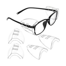 Side Shield Safety Glasses Guards, 4 Pack, Lightweight Protective Eyewear Accessories for Work and Sports