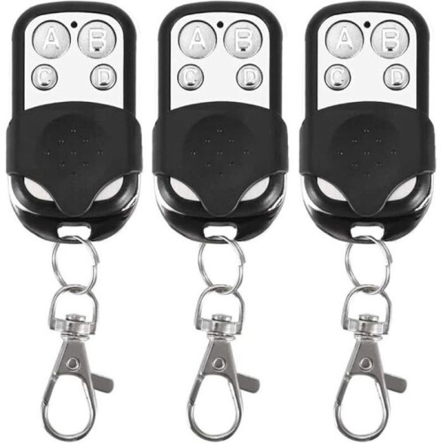 Universal Gate Remote Control, Fixed Code, 433.92 MHz, Pack of 3, Durable Compact Design