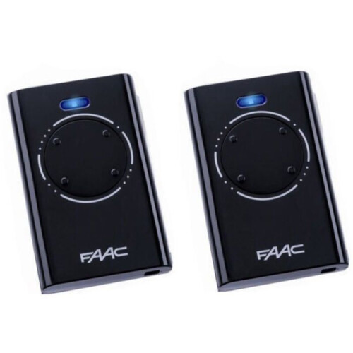 Gate Remote Control, 4-Channel, 868 MHz Rolling Code, Pack of 2, Durable Black Plastic Housings