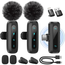 Confezione da 2 microfoni lavalier per smartphone e tablet, mini cavi per microfono a clip per vlog e video, audio nitido