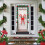 Christmas Door Cover Red Bow Pattern 35x73 Inch 5