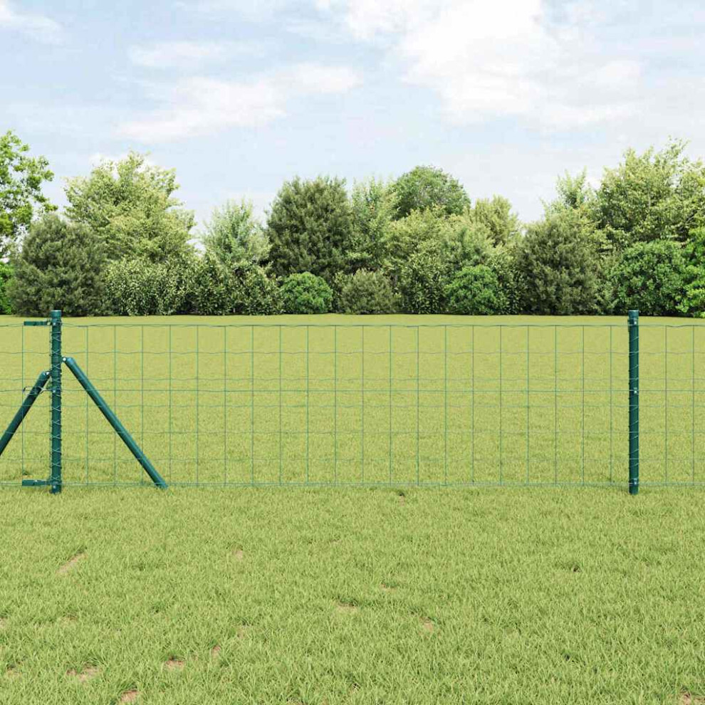Vidaxl Euro Fence Green 0.4 X 25 M Pvc-Coated Iron 8721158920317