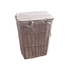 White Wicker Laundry Basket Hamper
