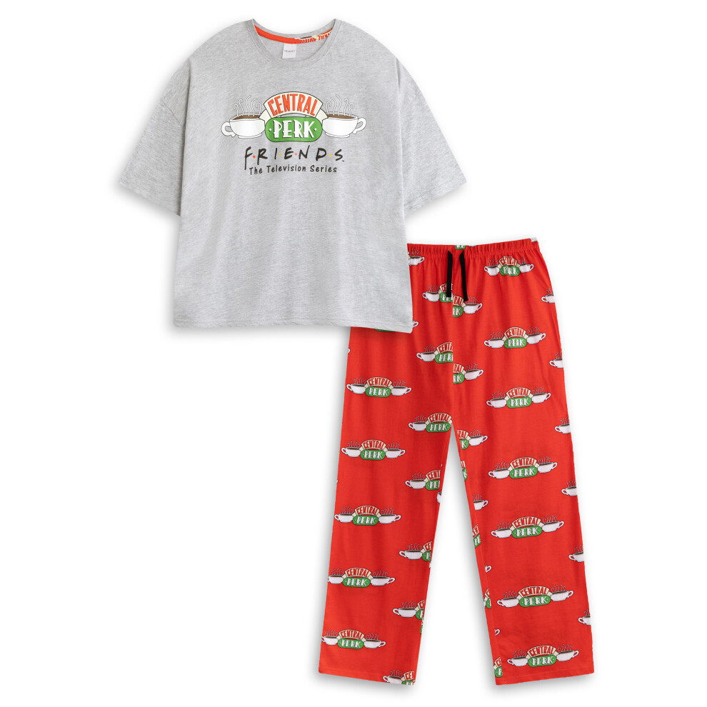 Friends (Xx-Large) Short Sleeve Long Leg Pyjama Set (Womens Grey)