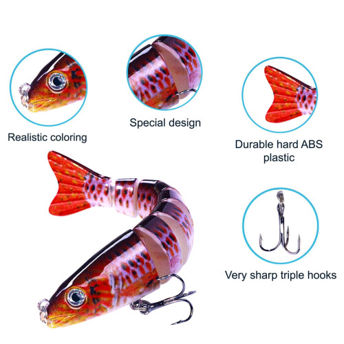 Multi Fish Sinking Lure 12.8cm Hand-Painted with Stainless