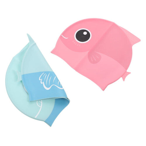 Swimming Cap for Toddlers Chlorine Resistant 2 Pcs