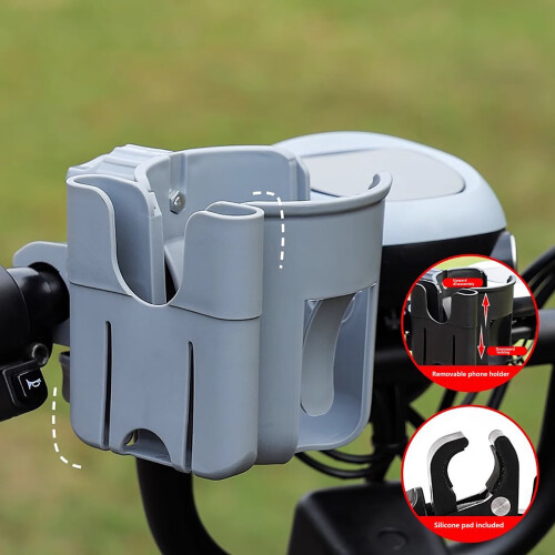 Cup Holder with Phone Mount Universal 2-in-1 for Stroller