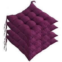 Purple Cotton Chair Cushions 40x40cm 4-Pack