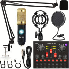 F998 Live Sound Card DJ Mixer with Voice Changer and