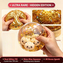 (with mini buns) Gold Glitter Hidden Edition with mini buns Slow Rise Soft Squishies Stress Relief gifts