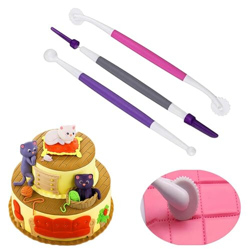 SamHeng Fondant Modelling Tools, 3 Pcs Cake Sculpting Tools 2