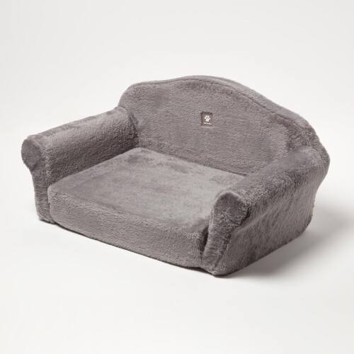 Homescapes (Large - 59 x 36 x 29 cm) Small Plush Fold Out Sofa Pet Bed - Beige 2