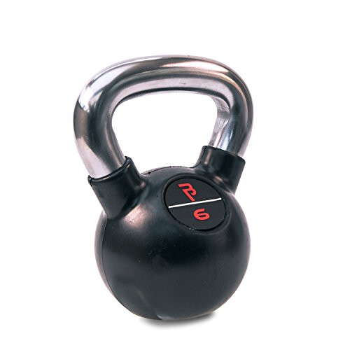 BODYPOWER 18kg Black Rubber Coated Kettlebell with Chrome Handle 2