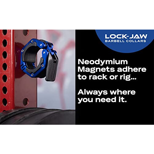 Lock-Jaw Flex Quick Release Aluminum Barbell Collar with Magnet (Red) 2