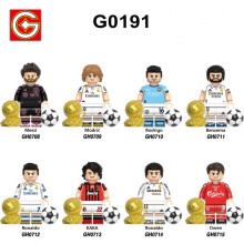 (G0191 (0708-0715) set) World Cup Soccer Series Star Player Figure Building Block Toy Kids Educational Bag Set Match Scene G0191