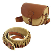 (20G, elite canvas/leather) Guardian Heritage Cartridge bag and belt kit - various gauges and materials