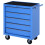 HOMCOM Rolling Tool Trolley with 5 Drawers, Blue 2