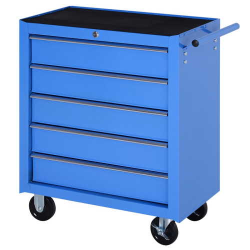 HOMCOM Rolling Tool Trolley with 5 Drawers, Blue 1
