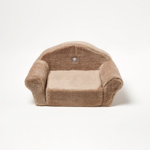 Homescapes (Small - 44 x 28 x 25 cm) Small Plush Fold Out Sofa Pet Bed - Beige 1