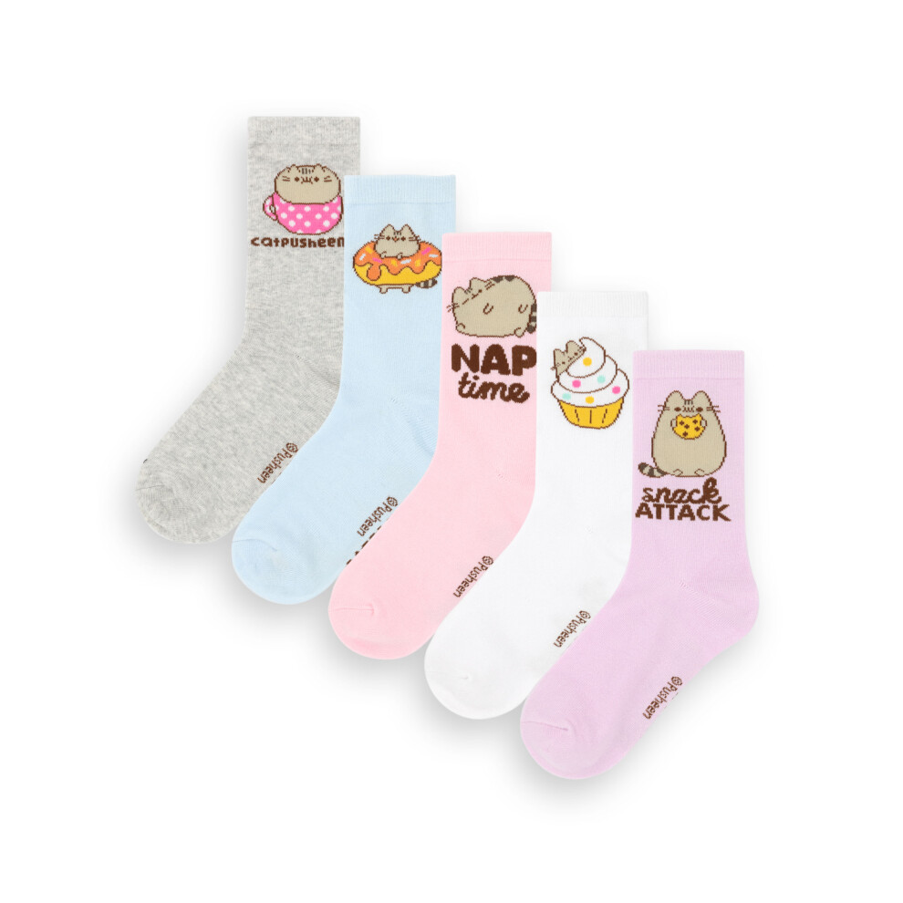 Pusheen Calf Socks Set Of 5 (Womens Multicoloured)
