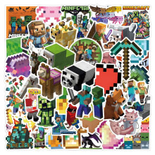 55 Pcs Cartoon Minecraft Stickers Waterproof Decals for Scrapbook Laptop Water Bottle Computer Kids Gift