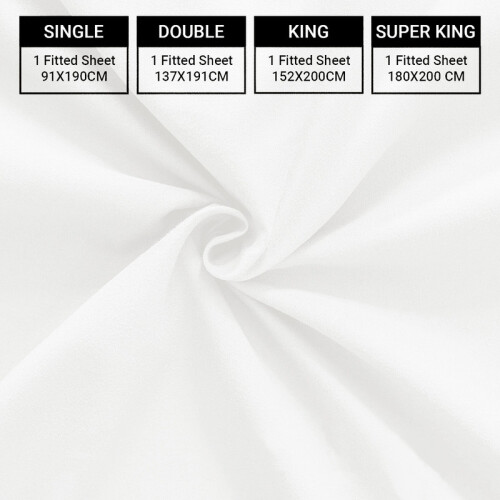 (Super King, White) 25cm Extra Deep Fitted Bed Sheet-Ultra Soft Microfiber Elastic Fitted Sheets UK 2
