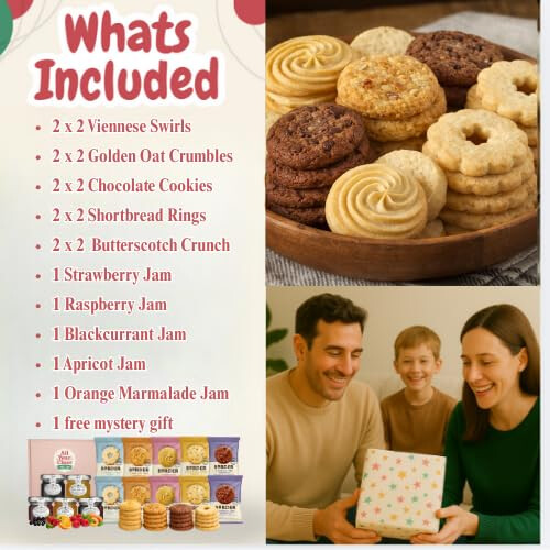 All Year Cheer British Biscuit & Jam Gift Box – Assorted Biscuits with Fruit Jams – Gift-Ready Selection Box – Suitable for Sharing or Gifting 1